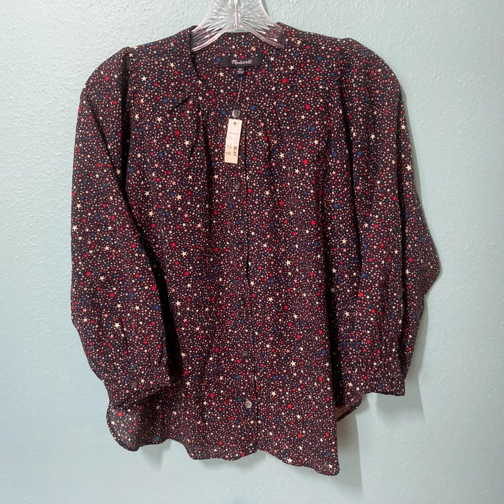 LAST CHANCE - Donating 5/25 Madewell Peasant Top in Starry Night XS - Picture 1 of 4